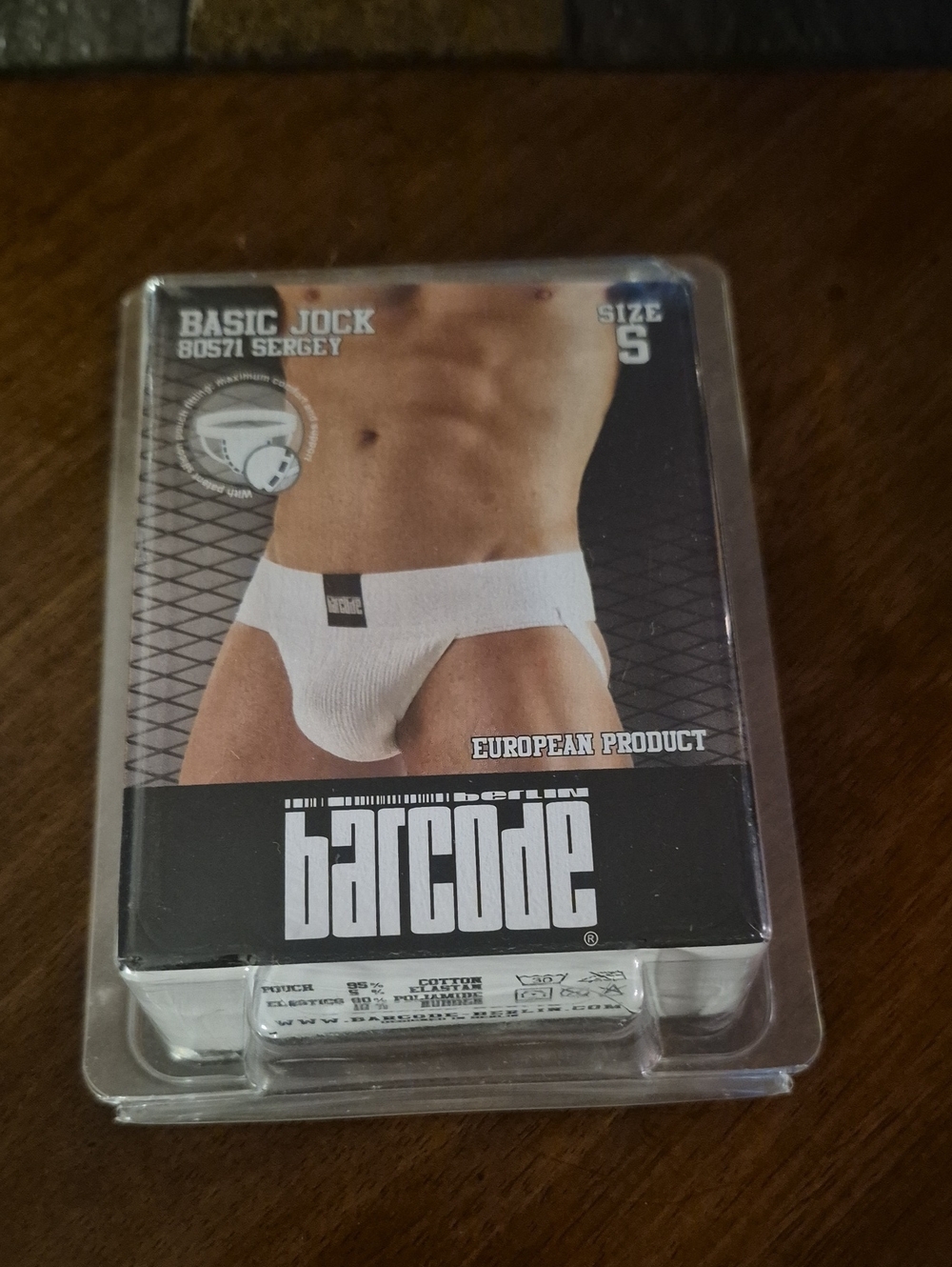 Barcode White Men's Brief Jockstrap Small New